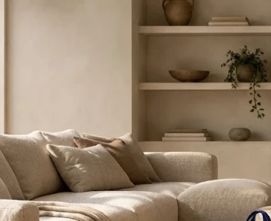 Edited: Living room before and after AI shadow editing, with softer window and plant shadows on the wall